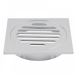 110x110mm Square Chrome Brass Floor Waste Shower Grate Drain Outlet 100mm 110x110mm Square Chrome Brass Floor Waste Shower Grate Drain Outlet 100mm